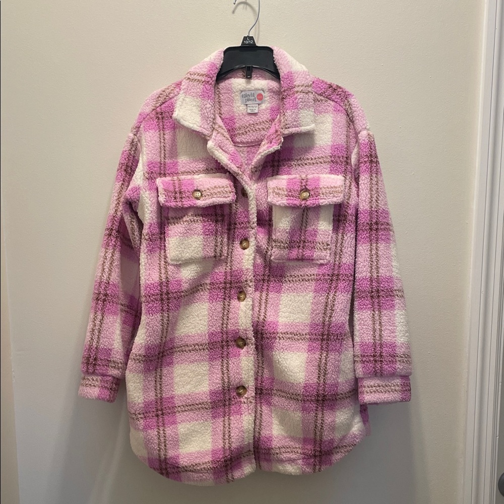 Plaid Pink and White Kids Jacket